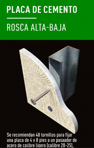 Tornillo 8x1-1/4” punta fina (lámina cementicia)