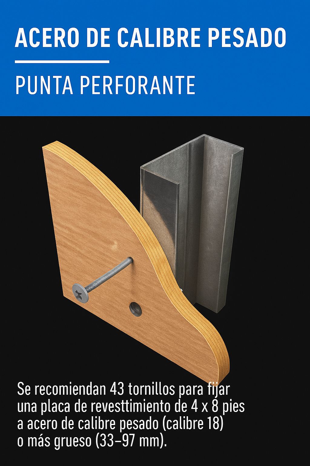 Tornillo 10x1-7/16" punta de broca con aleta