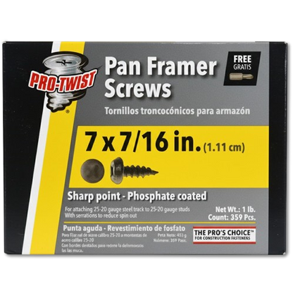 Tornillo 7x7/16” punta fina