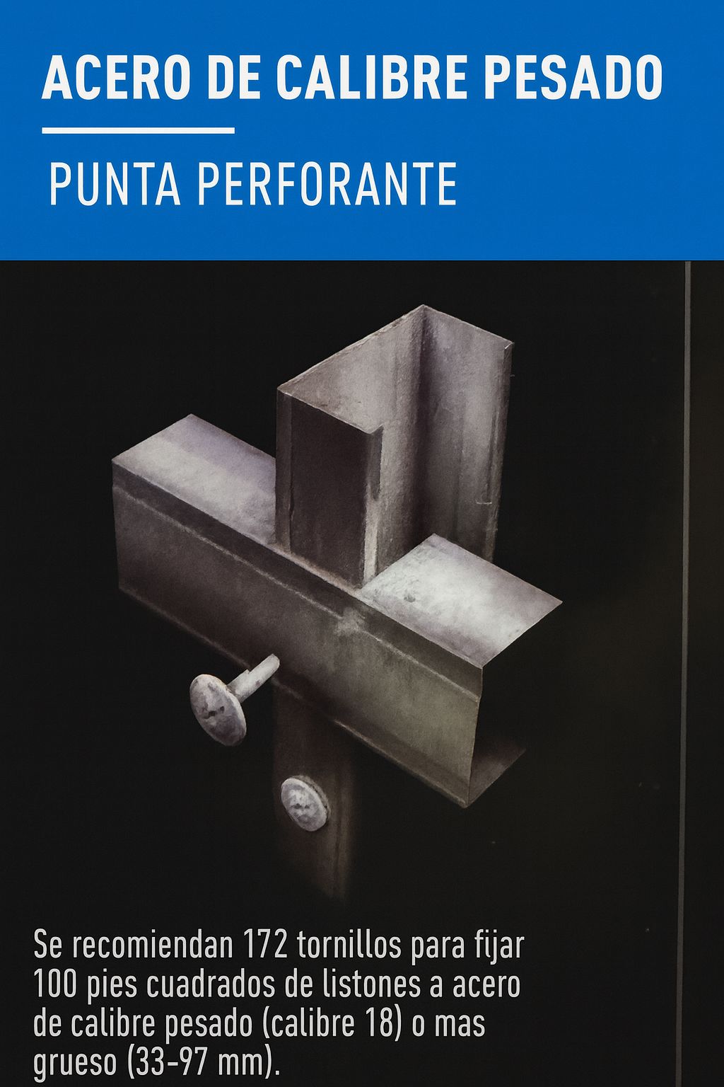 Tornillo 8x1/2” punta de broca