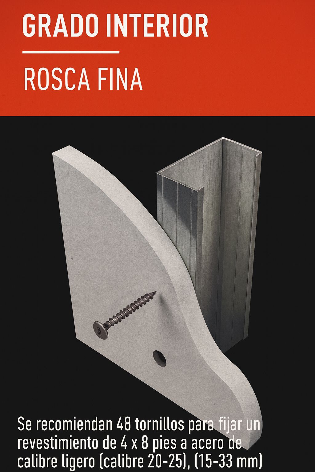 Tornillo 6x1-1/4 punta fina (Forro)