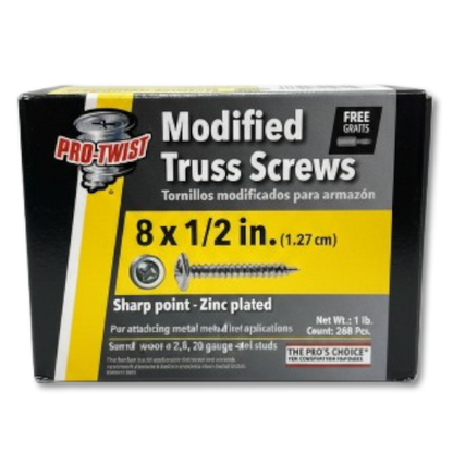 Tornillo 8x1/2” punta fina